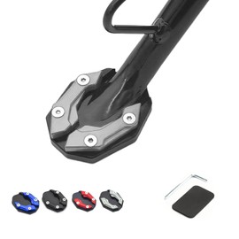 Pokmill Bike Stand vStrom 250sx Anti-Slip Rust Beauty Bike Side Stand Plate Pad Kickstand Amplifier Magnification Extension Stand Extension CNC Aluminum Alloy Universal For PCX125 PCX150 PCX160