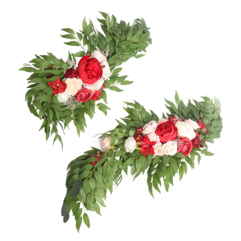 Wedding Arch Flowers Red Silk Cloth Bright Color Widely Used