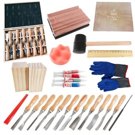 VisualSouls Wood Carving kit - Wood Carving Tools, Wood Whittling kit, Wood Carving Set, Wood Carving Tools Set, Wood Carving kit for Beginners and Professionals, Carving Tools, 25 Piece kit