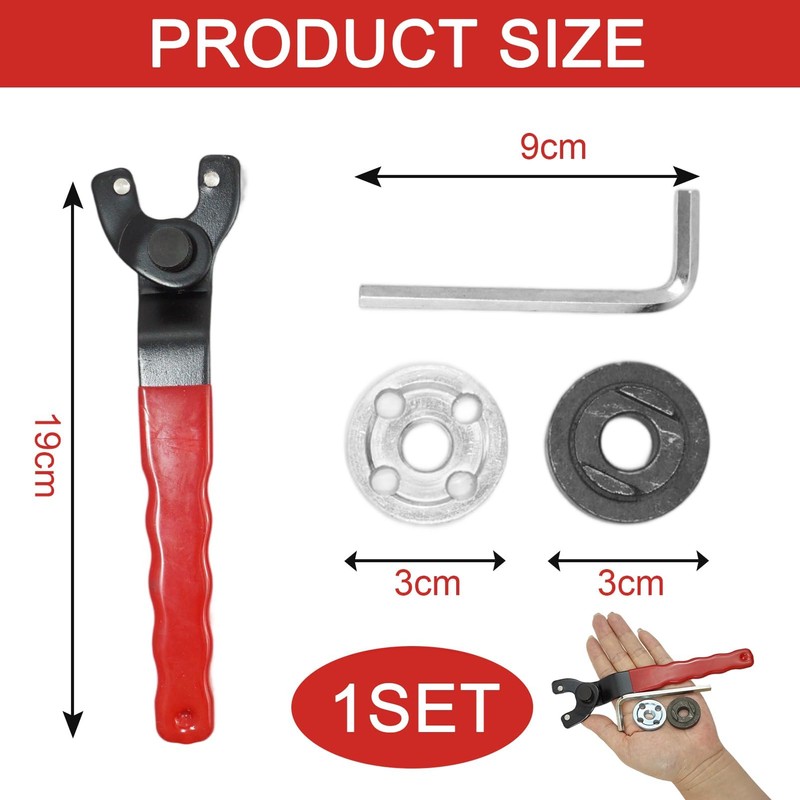 Universal Adjustable Angle Grinder Spanner with Allen Key Universal Tool