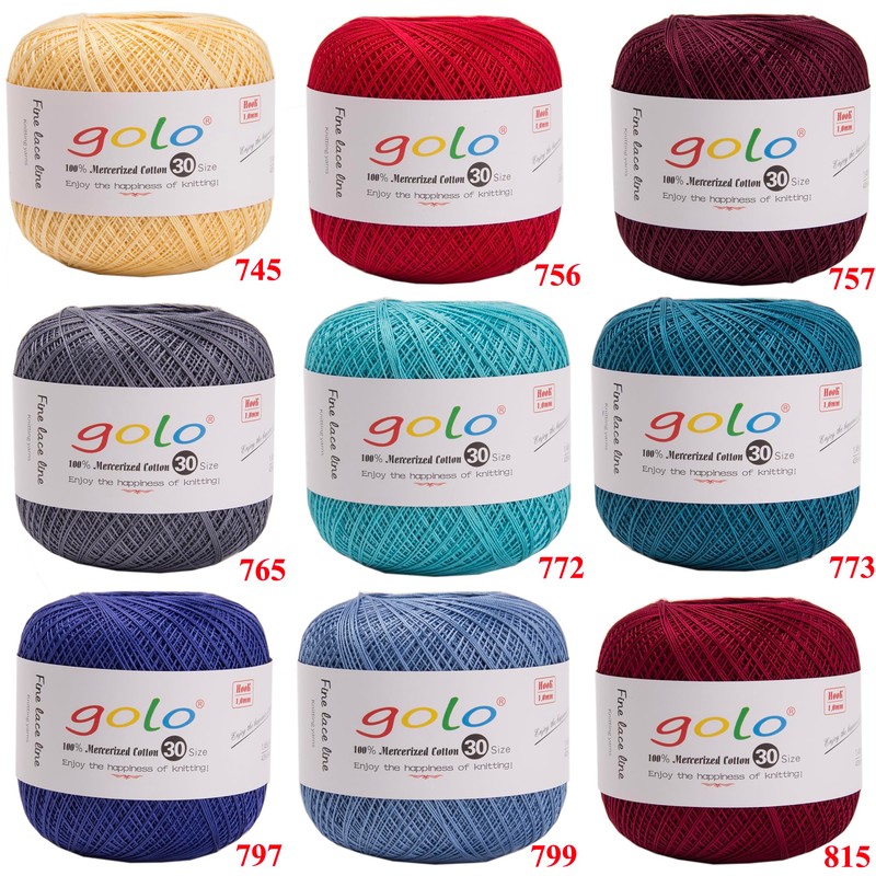 golo Crochet Thread Size 30 Yarn for Hand Knitting Silver