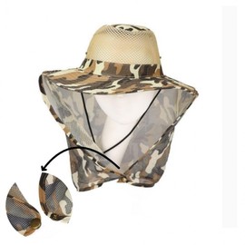 Outdoor Hiking Hat with Neck Cover - Summer Sun Protection Mesh Safari/Jungle Style Outdoor Hat Gray 2ea
