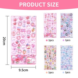 EHDWXVZM 4 Sätze Süßer Aufkleber, 3D-Aufkleber, Süße Tieraufkleber, Kinder-Acrylaufkleber, Dreidimensionale Reliefaufkleber, Kreative Geschenke.