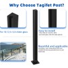 Tagifet Black Glass Railing Post,304 Stainless Steel Glass Railing Post: