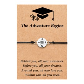 Tarsus Graduation Gifts for Her Him 2024 High School College Grade Masters Degree Phd Senior Graduation Class of 2024 Compass Bracelets Gifts for Student Women Men Teen