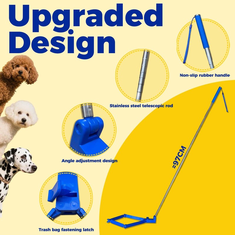Niubility Portable Dog Poop Catcher on Walk, 38" Stainless Steel