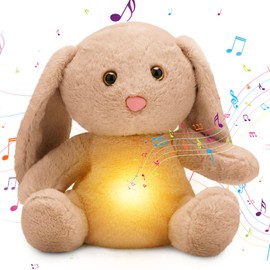 Anxiety Relief Bunny Hugglys Anxiety Bear Breathing Teddy for 1-6 Year Old Boys Girls Calming Bunny Plush with Music Lights & Breathing Breathing Bunny Gifts for Newborn Boys Girls Kids Easter Gifts