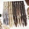 BOGSEA 2PCS Clip in Braid Hair Extensions, Boho Dreadlock Brown