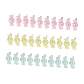 Operitacx Pack of 30 Candy Pendants Popular Candy Rubber Candy Jewellery Accessories Necklace Locket Charm Holder for Necklace Metal Resin Japanese Accessories, Resin, No Gemstone