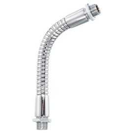 PATIKIL 3.9" Gooseneck Microphone M10/M8 Thread Metal Universal Hose Flexible Arm Gooseneck Extension for Multifunction DIY Silver Tone