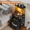 Furologee 41'' Tall Nightstand with Charging Station, Bedside Table with