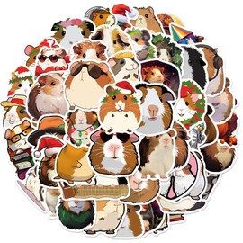 50pcs Guinea Pig Stickers Cute Cartoon Cavy Stickers for Kids Journals,Lovely Aesthetic Vinyl Decals for Teens Laptops Water Bottle Suitcase Skateboard Phone Pad(Cavy)
