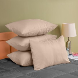 Utopia Bedding Cushion Covers Pack of 4 – Pillowcases (50 x 75 cm) – Soft Brushed Polyester Microfibre with Envelope Closure (Beige)
