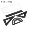 HARFINGTON 4pcs Geometry Set 15cm Metric Measure Laser Engraving Aluminum