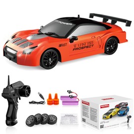 Remote Control Car RC Drift Car 2.4GHz 1:24 Scale 4WD 15KM/H High Speed Model Vehicle with LED Lights Drifting Tire Racing Sport Toy Car for Adults Boys Girls Kids Gift 2Pcs Rechargeable Batteries