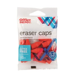 Office Depot Eraser Caps, Red, Pack of 12, 54116