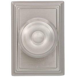 Georgian Knob with Addison Trim Non-Turning Lock, Satin Nickel (F170 GEO 619 ADD)