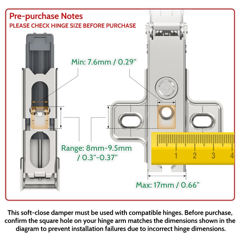 Cabinet Hinge Damper(Pack of 5),Straight Arm Full Overlay Hinge for