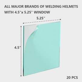 20 Pcs - 4.5 inch X 5.25 inch Welding Helmet Cover Lens, Outside Replacement Clear Lens Covers for Solar Auto Darkening Welding Helmet.