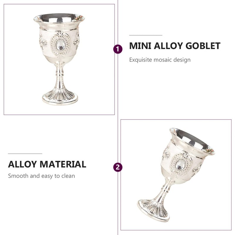 Gatuida 2pcs Goblets with Flower Pattern Elegant Alloy Cups for