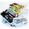 Portable 3-Layer Fishing Tackle Box,included 450 Pcs Accessories Kit