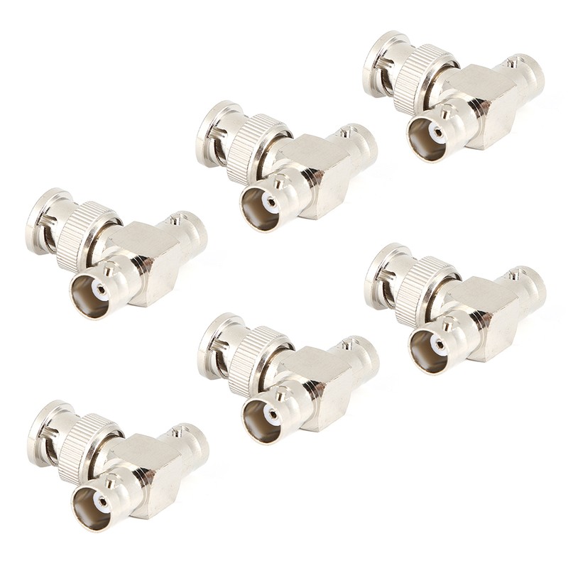 6pcs BNC Male Connector to BNC 2 Female T shape