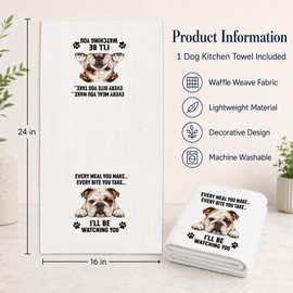 English Bulldog Gifts for Women, Bulldog Dish Kitchen Towel