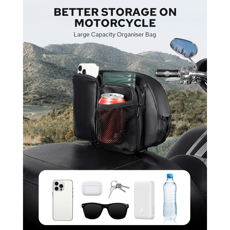 Benlari Rider Driver Backrest Bag, Driver Backrest Storage Bag, Rider