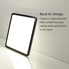 LED Ceiling Light Flat Ultra Thin IP54 Waterproof Ceiling Light for Bathroom, Hallway, Basement, Kitchen - 15W, 1800lm, 4000K, Black LED Panel, Square, 22cm