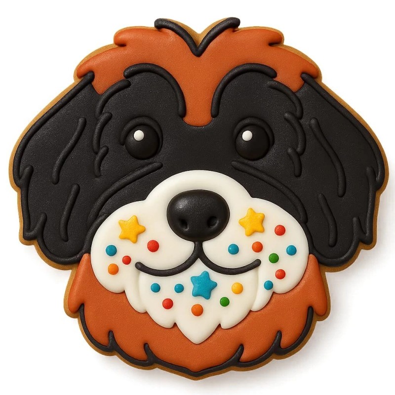 Mighty Gadget Bernedoodle Cookie Cutter and Stamp - 4x3.73"(Random Color)