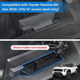 TECHPICCO Dash Phone Holder Mount for Toyota Tacoma 4th Gen 2024+ (Fits 14" Screen Dash Only), Dash Accessory Compatible with Toyota Tacoma 4th Gen Accessories 2024+