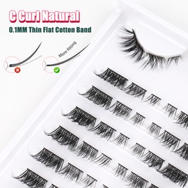 Eyelash Cluster Lashes Cat Eye Eyelash Extensions Mixed 7-13 mm Individual Eyelashes D Curl Eyelashes Prefabricated Left and Right Lash Clusters DIY Eyelash Lash Extensions 8 Pairs Siligli