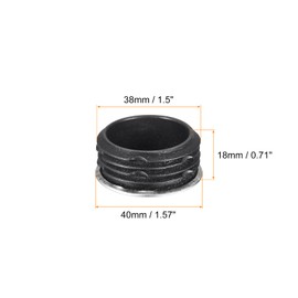sourcing map Post End Cap Cover, 4pcs 40mm(1-9/16") Fence Post Cap Steel Head Round Pipe Tube Cover Insert Plug for Guardrail Railing, 38x18mm(IDxH)
