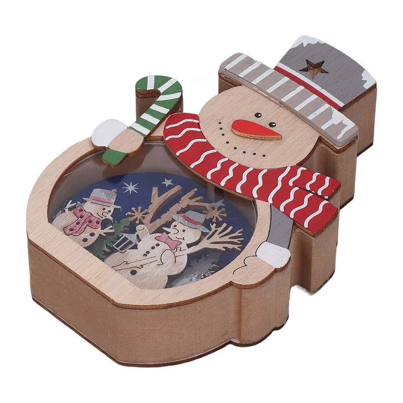 Luminous Christmas Ornament LED Light Emitting Wooden Christmas Decorations Ornaments