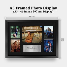 HWC Trading Patrick Swayze Road house Gifts Printed Signed Autograph Picture Display for Movie Memorabilia Fans - A3 Framed