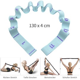 Alethron Yoga Strap, Stretch Band with 11 Loops, Stretching Band, 140 cm Long, 3.8 cm Wide, Yoga Fitness Band, Stretching Band, Elastic Band for Pilates, Gymnastics, Effective Stretching