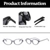 LJCZKA Oval Blue Light Blocking Glasses Women Retro Small Cat