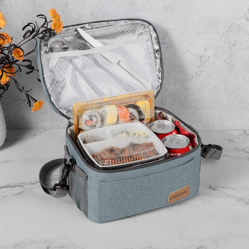 ONFAON Lunch Bag for Men/Women, Insulated Reusable Lunch Box Leakproof