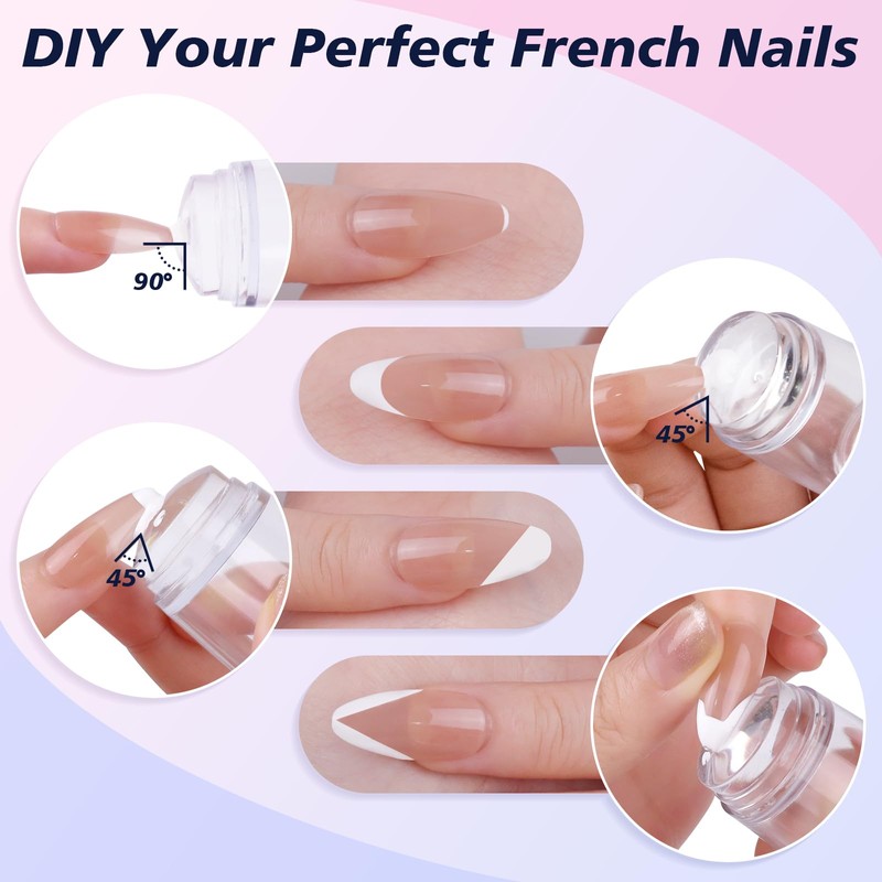 Subay French Nail Stamper, Nail Stamper Kit - 2pcs Nail