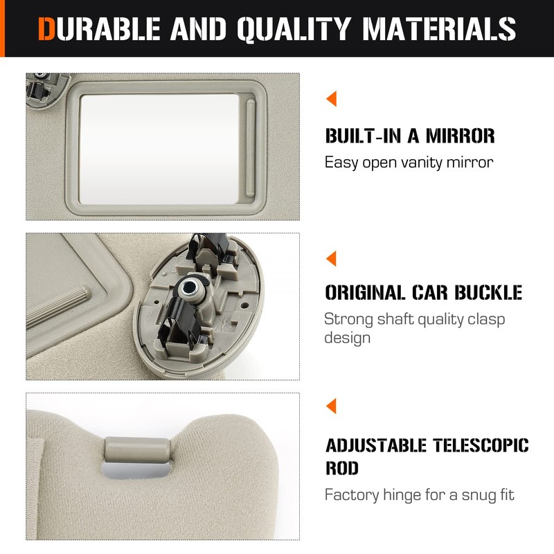 Left & Right Sun Visor for 2007-2011 Toyota Camry Without