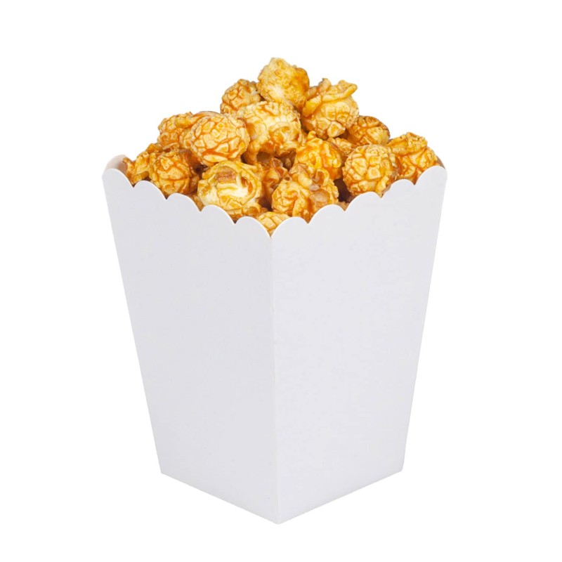 White Popcorn Boxes Mini Paper Popcorn Containers for Party,24 PCS