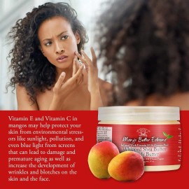 UD_Yadain 12oz Extreme Mango Butter Whipped Shea Body Cream Natural Face and Body Moisturizer with UV Protection