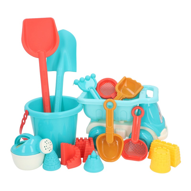 16pcs Kids Beach Toys Set Bucket Shovel Rake Sand Model