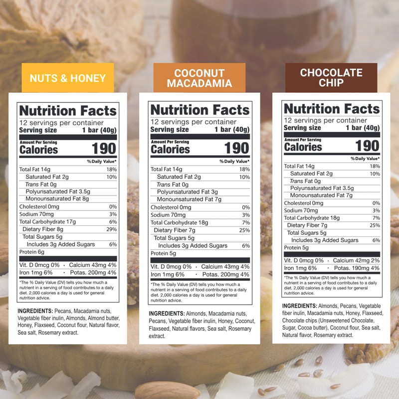 Prolon Fasting Bars | 5g Protein, 7g Fiber | Keto-Friendly,