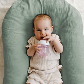 Muslin Bassinet Fitted Sheets, 2 Pack for Baby Boy and Girl, Soft Breathable Stretchy Baby Pad/Mattress Sheet Set, Universal Fit for Hourglass Oval and Rectangle Bassinet Mattress (Bright Leaves)