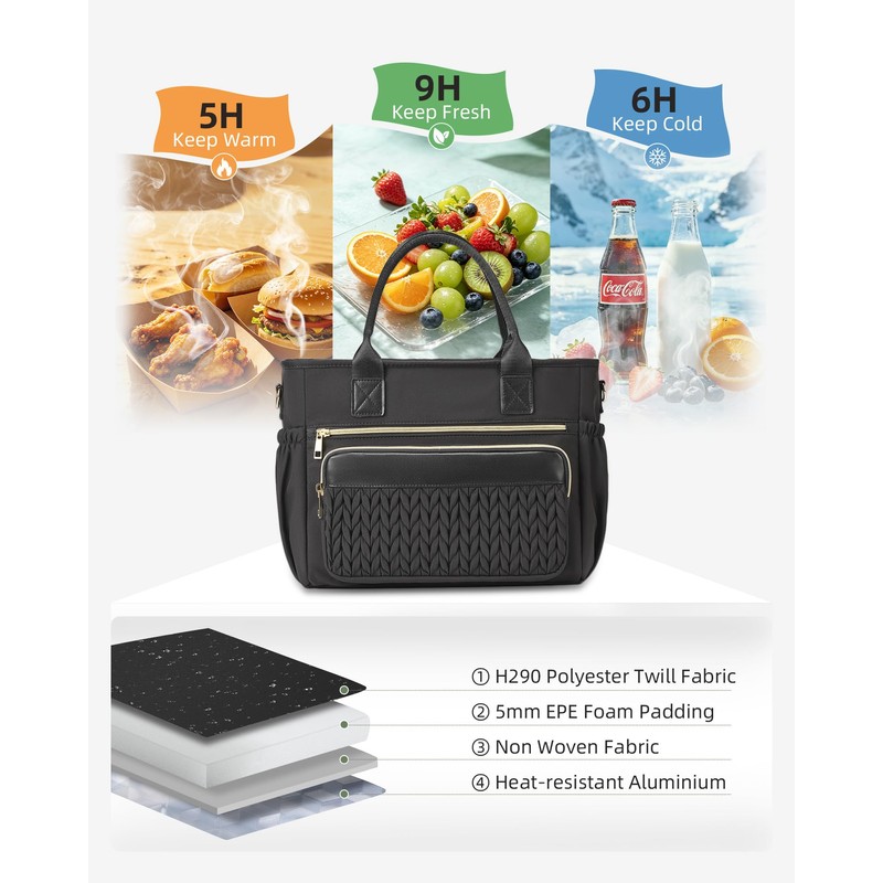 Lunch Box for Women Large Insulated Tote Lunch Bag