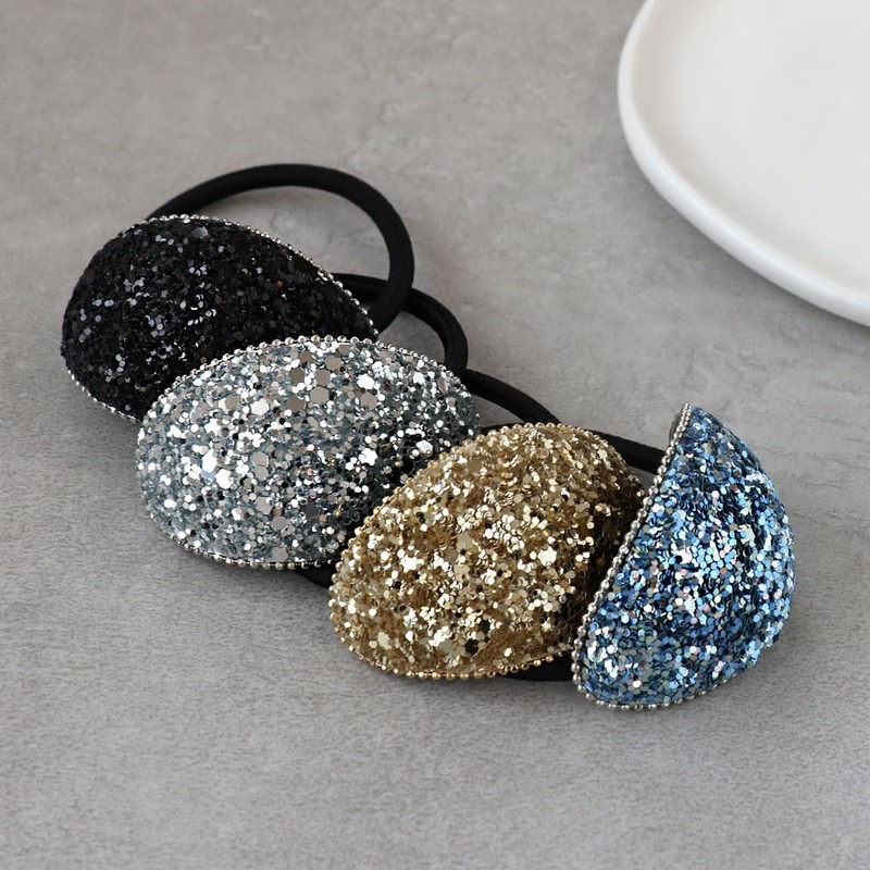 JewelVOX Hair Accessories, Glitter, Curve Plate, Women's, Stylish, Adult, Gray