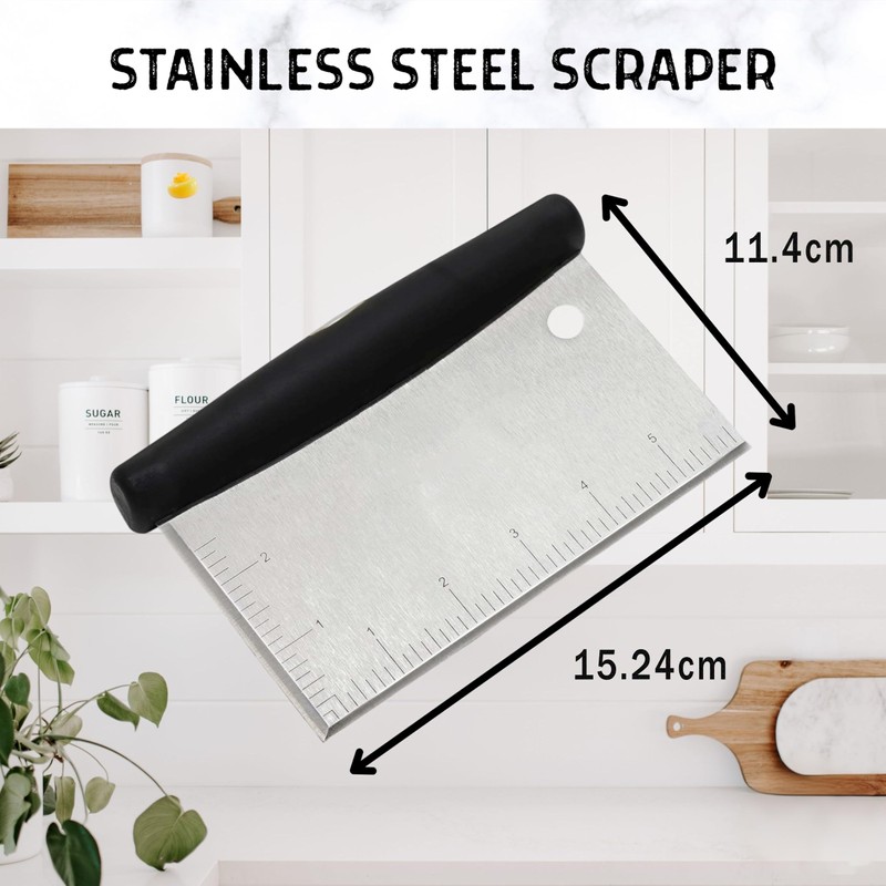 Stainless Steel Dough Scraper with Cover – Versatile Kitchen Tool,