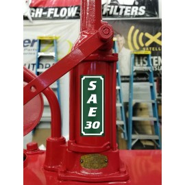 PAIR of 2x5 SAE 30 OIL GAS VINYL DECAL LUBESTER OIL PUMP LUBSTER TOP PUMP