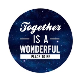 Together is A Wonderful Place to Be Round Label Stickers 100pcs Bible Verse Quotes Saying Circle Decals for Water Bottle Luggages Laptop Computer Envelopes Seals Card Boxes 3in